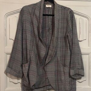 Sienna Sky Women's Black and White Plaid Blazer